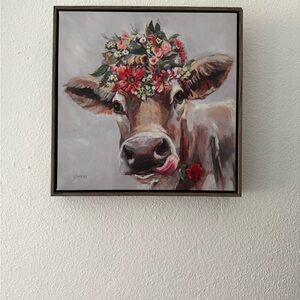 Floral Cow Wall Art